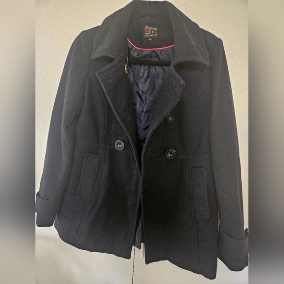 Paper Doll Pea Coat Woman's Size M in dark blue. - Picture 1 of 12